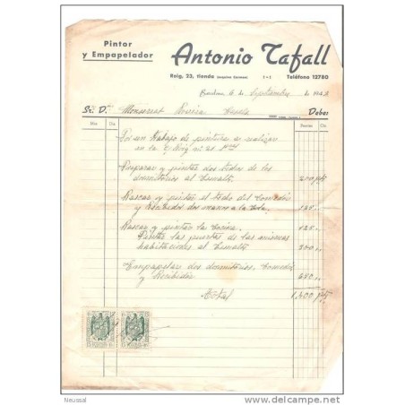 Hoja de recibo de 1947