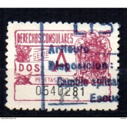 Fiscal de derechos consurales dos pesetas