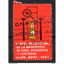 Viñeta feria internacional de la maquinaria  de minas y yacimientos