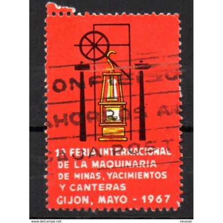Viñeta feria internacional de la maquinaria  de minas y yacimientos