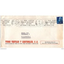 Carta  con matasellos commemorativos en rodillo radio juventud de 1976 barcelona