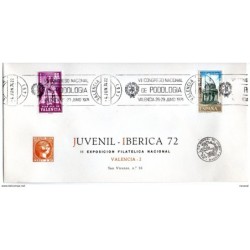 Carta con matasellos commemorativo en rodillo  congreso  nacional de podologia 1974
