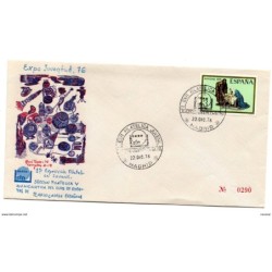 Carta con matasellos commemorativo expos de filatelia juvenil madrid de 1976