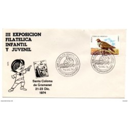 Carta  con matasellos commemorativo de  exposicion filatelica santa coloma de gramanet