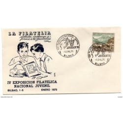 Carta  con matasellos commemorativo de  juvenia 1975 bilbao