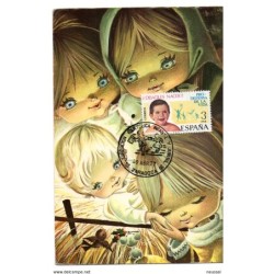 Tarjeta con matasellos commemorativo exposicion filatelica infantil zaragoza