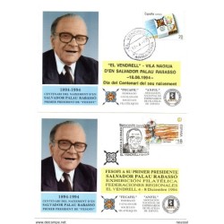 2 tarjetas con matasellos commemorativos diferentes 1994