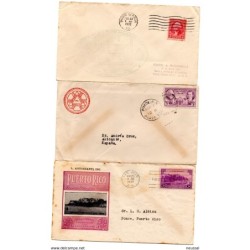 3 cartas de Estados unidos con diferentes matasellos de 1932 y 1937