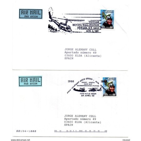 2 cartas de Estados unidos de 19978
