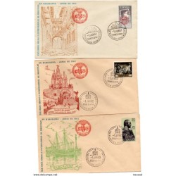 3 cartas con matasellos commemorativos  feria muestras de 1962 diferentes dibujos