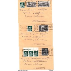 3 cartas circuladas con matasellos rodillo elche alicante