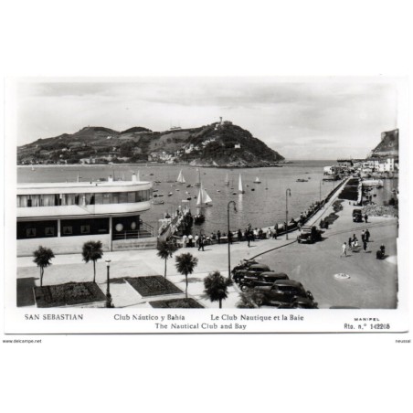 Tarjeta postal de club nautico y bahia san sebastian