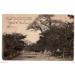 Tarjeta postal de senegal Dakar  boulevard de la defense1912