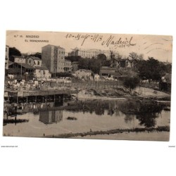 Tarjeta postal de madrid el manzanares circulada 1918