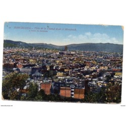 Tarjeta postal  barcelona vista de la ciudad desde el montjuich