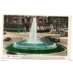 Tarjeta postal  barcelona  fuente monumental del paseo de gracia desde el banco vitalicio