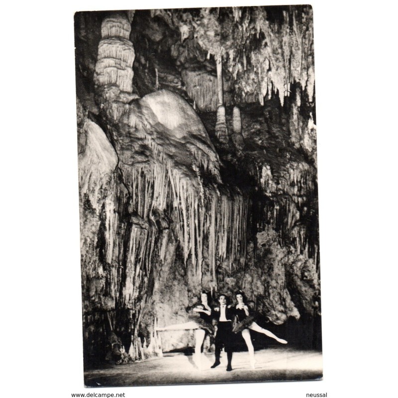 Tarjeta postal malaga cueva de nerja actuacion de ballet