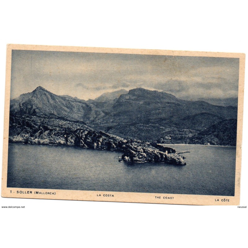 Tarjeta postal  soller mallorca la costa