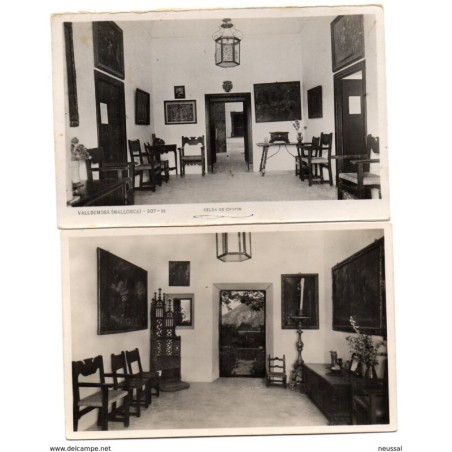 2 tarjetas postales  valldemosa mallorca celdamuseo  de chopin