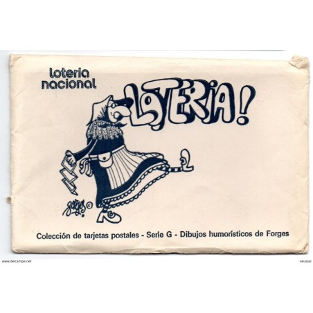 Serie G de 12 tarjetas postales dibujos humoristicos de forges