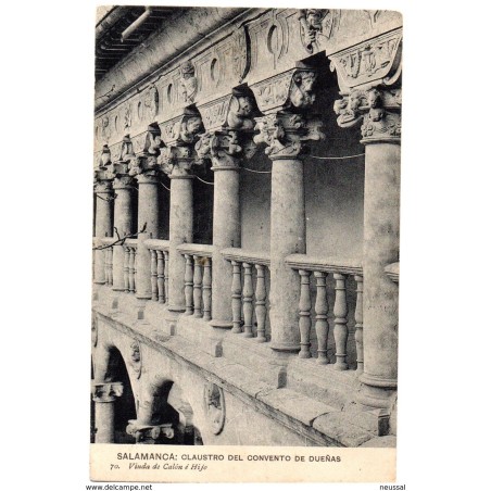 Tarjeta postal salamanca claustro del convento de dueñas circulada