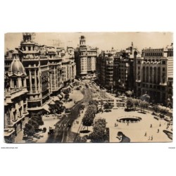 Tarjeta postal  valencia plaza del caudillo circulada