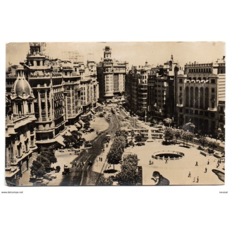 Tarjeta postal  valencia plaza del caudillo circulada