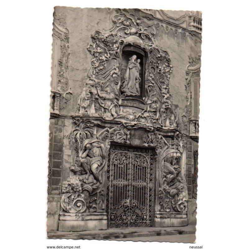 Tarjeta postal  valencia puerta del palacio de dos aguas circulada