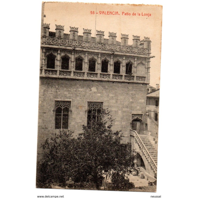 Tarjeta postal valencia patio de la lonja Tarjeta postal valencia patio de la lonja