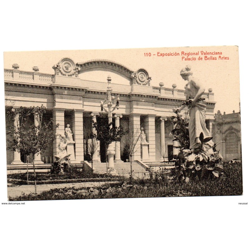 Tarjeta postal  valencia palacio de bellas artes