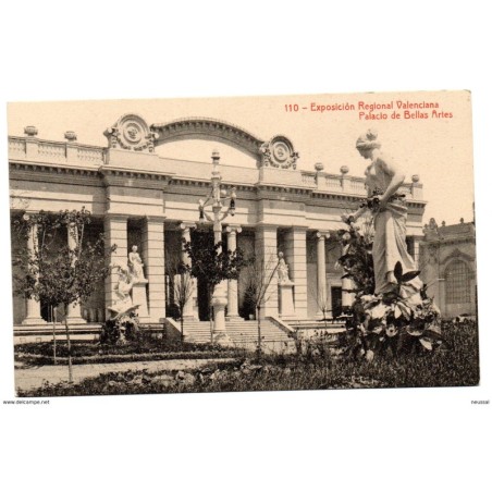 Tarjeta postal  valencia palacio de bellas artes