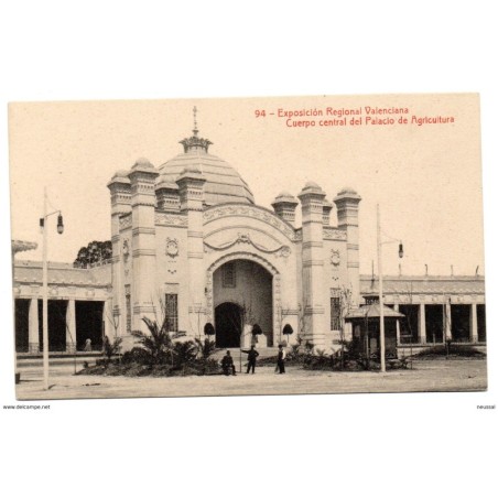 Tarjeta postal de cuerpo central del palacio de agricultura