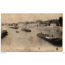 Tarjeta postal de creil  quai daval Circulada