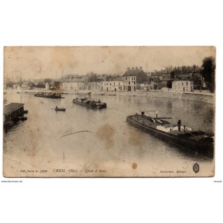Tarjeta postal de creil  quai daval Circulada