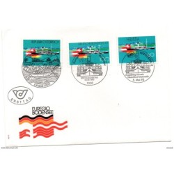 Carta con sellos homenaje conjunto austriaalemaniasuiza