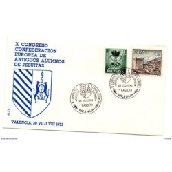 Carta con matasellos commemorativo de congreso antiguos alumnos valencia de 1973