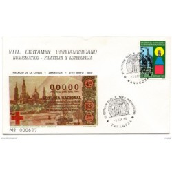 Carta  con matasellos commemorativo certamen iberoamericano zaragoza de 1980