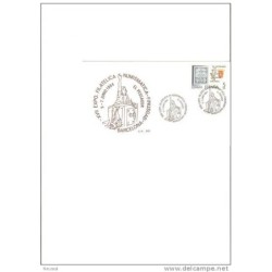 Tarjeta  con cuño filatelica numismatica el pescador