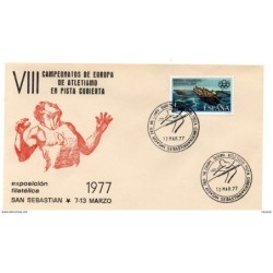 Carta con matasellos commemorativo san sebastian de 1977 atletismo