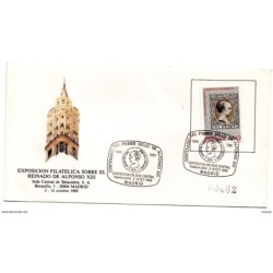 Carta con matasellos commemorativo centenario del primer sello  alfonso XIII de 1989
