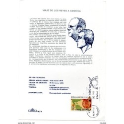 Tarjeta de primer dia viaje de los reyes america