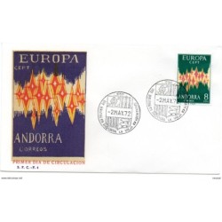 Sobre de primer dia en serie de andorra n 72 europa