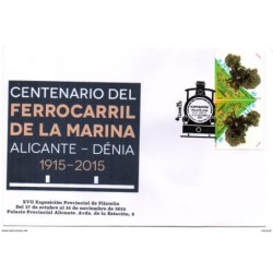 Carta con matasellos commemorativo exposicion filatelica alicante 2015