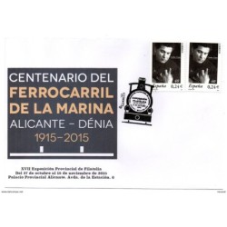 Carta con matasellos commemorativo exposicion filatelica alicante 20151
