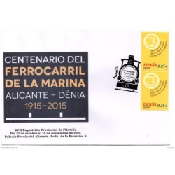 Carta con matasellos commemorativo exposicion filatelica alicante 20152