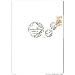 Tarjeta  con cuño  exposicion filatelica guipuzcoa 85