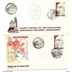 2 cartas con matasellos commemorativo  azorin monovar