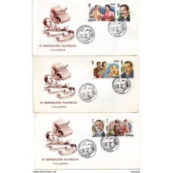 3 cartas con matasellos commemorativo exposicion de muerte ruperto chapi villena