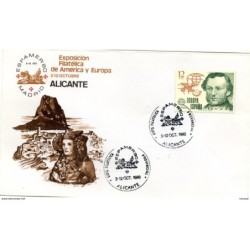 Carta con matasellos commemorativo espamer de 1980 alicante