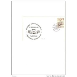 Tarjeta con cuño exposicion filatelica algeciras